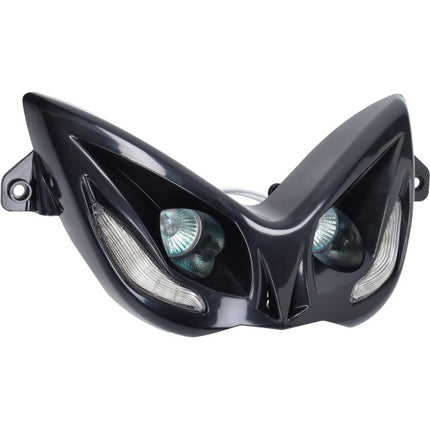 phare DMP halogène avec clignotants led noir aerox 2t, mbk nitro