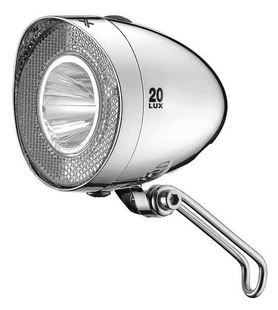 Fiets koplamp XLC Retro CL-F20 Batt 20 Chroom