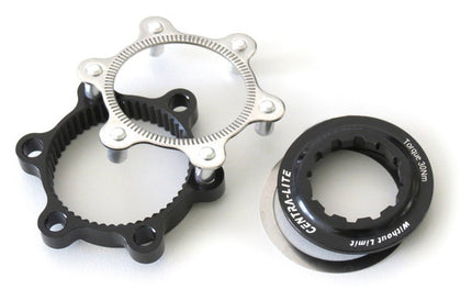 XLC Centerlock Adapter 6 Noks-naaf Zwart Zilver