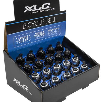 Display Fietsbel XLC Mini DD-M07 M/ELASTIEK-20 Zwart Zilver