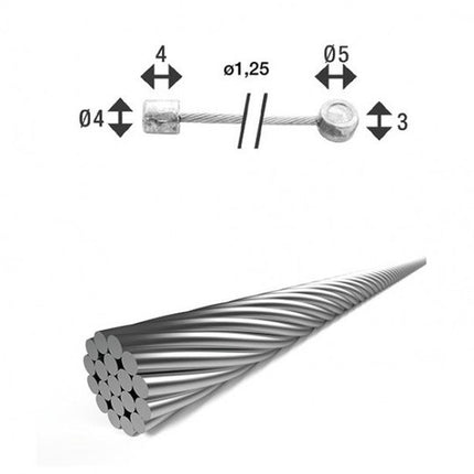 Versnellingskabel XLC SH-X13 Kabel Vers Binnen 2.25 Zilver