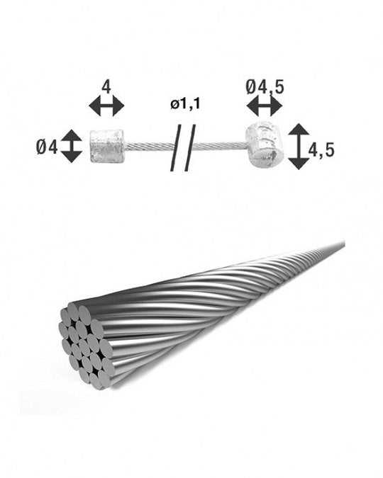 Versnellingskabel XLC SH-X14 Kabel Vers Binnen 2.25 Zilver
