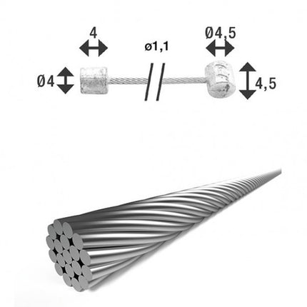 Versnellingskabel XLC SH-X15 Kabel Vers Binnen 2.25 Zilver