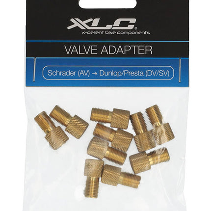Ventielnippel XLC PU-X14 DV-SV-AV Koper 10 PUX14 Goud