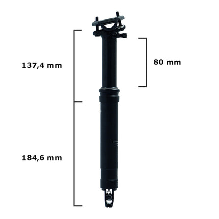 Zadelpen XLC ICR SP-S14 30.9X322 Drop 80 SPS14 Zwart