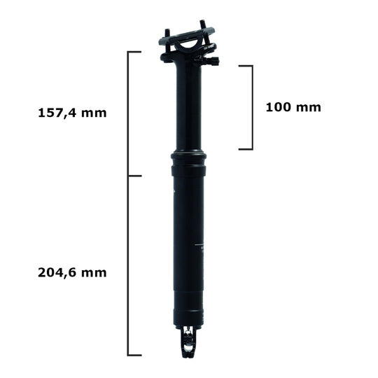 Zadelpen XLC ICR SP-S14 31.6X362 Drop 100 SPS14 Zwart