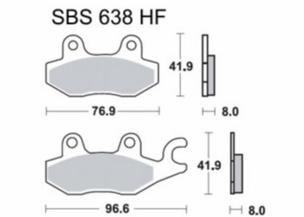 Jeu de plaquettes de frein SBS pour Filly, GPR, K-Pipe, New Dink, Sco Kymco 4T, Sento, Silence, TZR 134HF