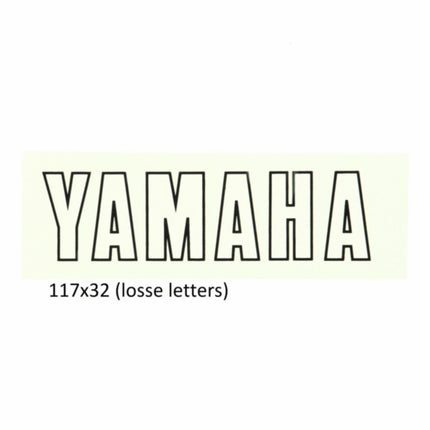 sticker word [yamaha] white/black aerox