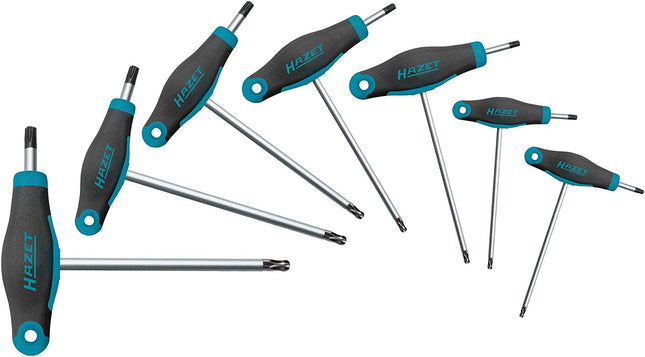 Haakse Stiftsleutelset Torx Hazet 7-delig - T9 t/m T40