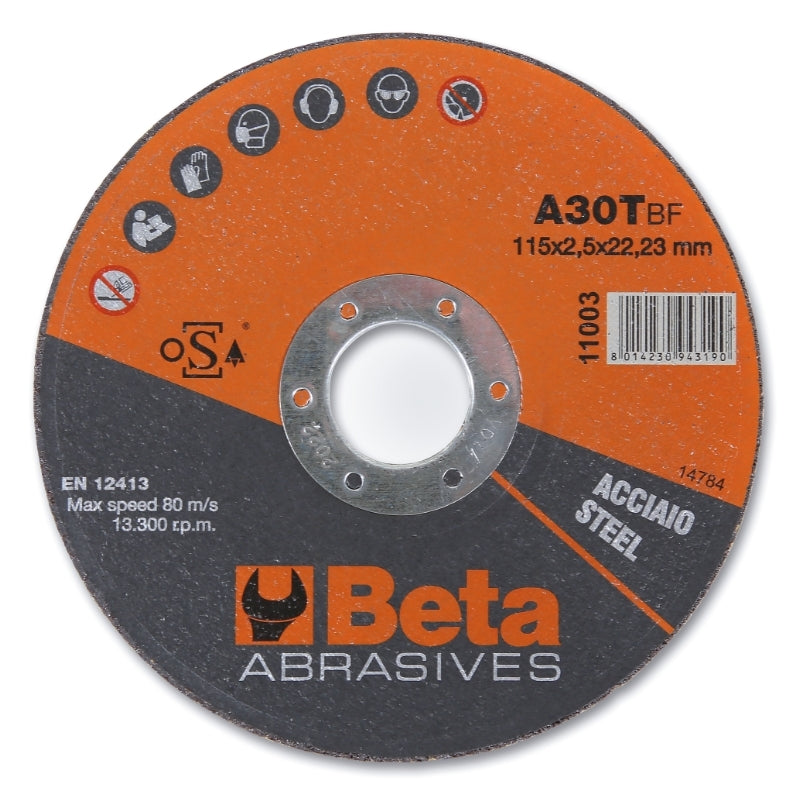 Doorslijpschijven Beta Tools ø115 mm voor staal met vlak center (10 stuks)