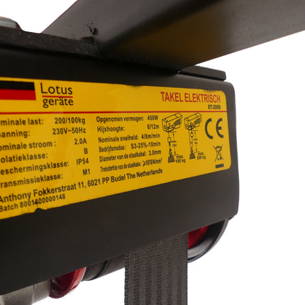 Elektronische heftakel tot 200 kg - zwart