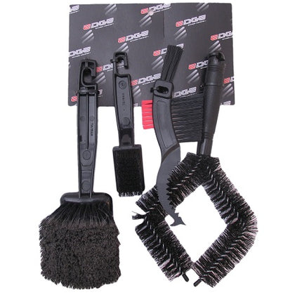 Edge 4-piece cleaning brush set for bicycles/scooters