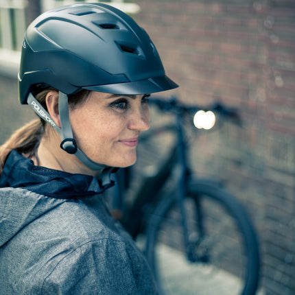 Fietshelm Polisport e'City L (58-61cm) - mat zwart / mat donkergrijs - NTA 8776 keurmerk (bromfiets & speed pedelec)