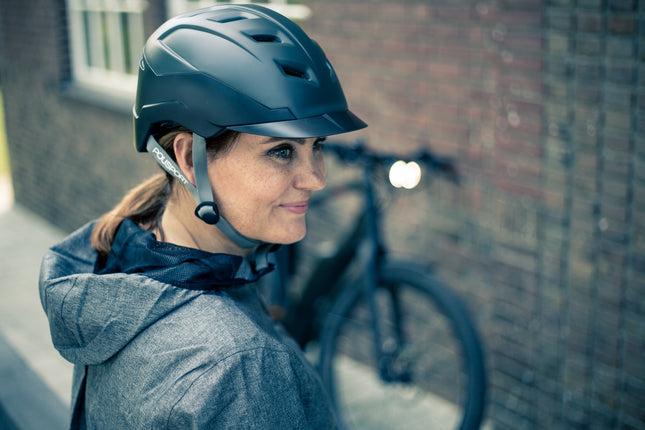 Fietshelm Polisport e'City L (58-61cm) - mat zwart / mat donkergrijs - NTA 8776 keurmerk (bromfiets & speed pedelec)
