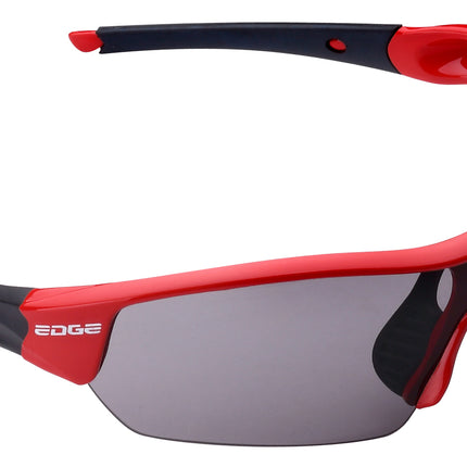 Fietsbril Edge Ventoux met etui en 4 lenzen - rood - afbeelding 3