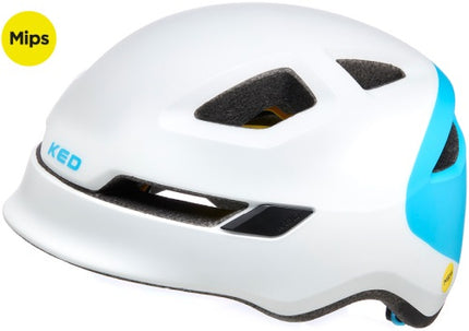 Fietshelm KED Pop Mips - medium (52-56 cm) - white blue