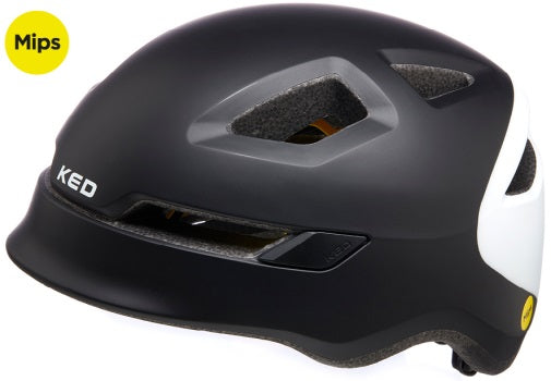 Fietshelm KED Pop Mips - medium (52-56 cm) - black/white