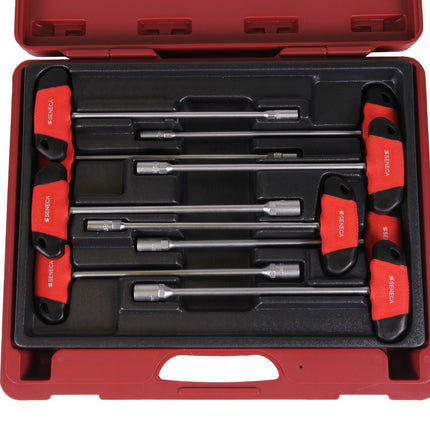 Dopschroevendraaierset Seneca met t-handvat 9 delig professioneel (5 t/m 13 mm)