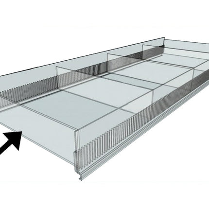Legbordverdeler Perspex Tego Metall 34 x 7.5 cm voor 37 cm diepe plank