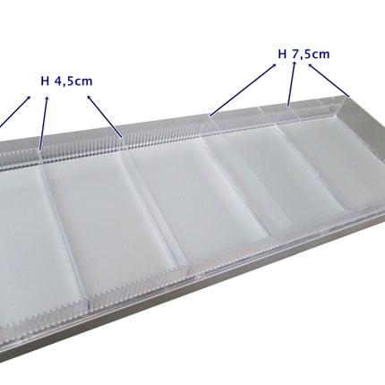 Legbordverdeler Perspex Tego Metall 34 x 7.5 cm voor 37 cm diepe plank