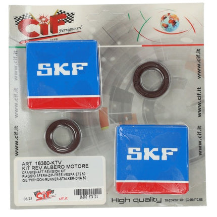 kit roulement+joint spi vilebrequin cif viton skf 50cc gilera, runner, typhoon, mojito, sco piaggio 2t, sportcity one