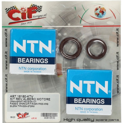 lager+keerringset cif krukas viton ntn 50cc runner, typhoon, sco piaggio 2t, sportcity one