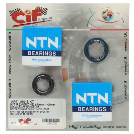 lager+keerringset cif krukas 4t (gelijke lagers) Aprilia/Piaggio/Vespa, scarabeo, sco piaggio 4T