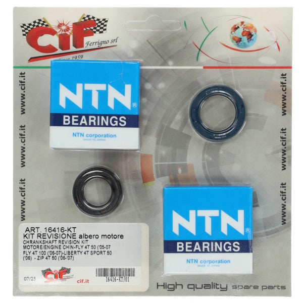 lager+keerringset cif krukas 4t (gelijke lagers) Aprilia/Piaggio/Vespa, scarabeo, sco piaggio 4T