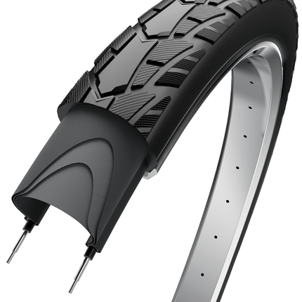 Pneu Edge Performance Basic 28 x 1,40"/ 37-622 - noir avec bande réfléchissante