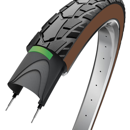 Pneu Edge Performance Protect 28 x 1.75" / 47-622 - Noir / Marron avec bande réfléchissante