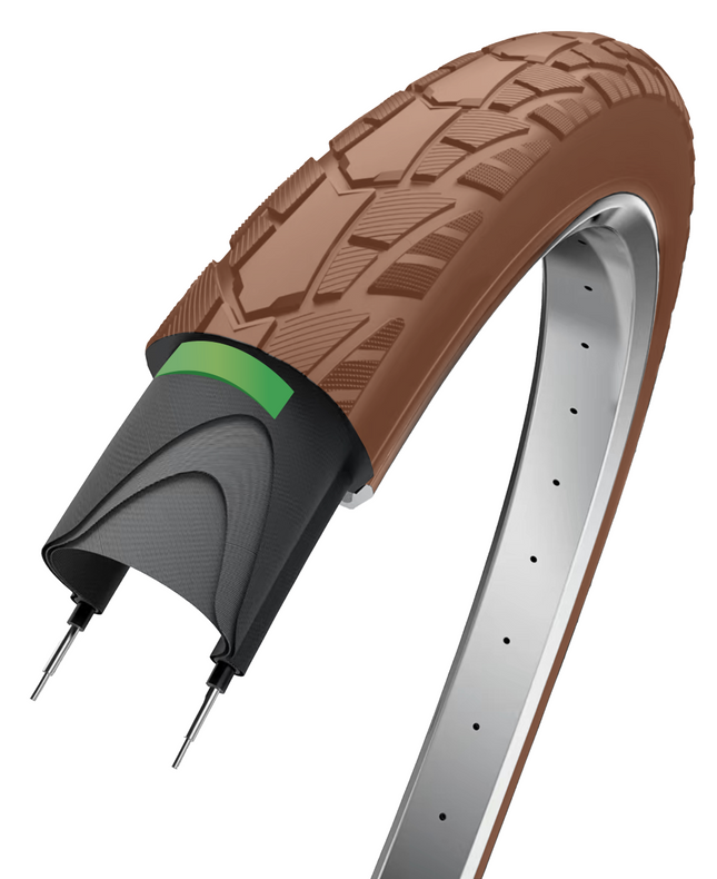 Buitenband Edge Performance Protect 28 x 1.75" / 47-622 - Bruin met reflectie