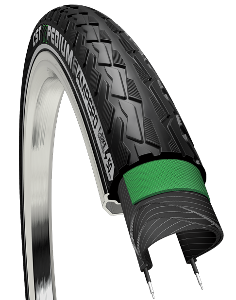 Buitenband CST Xpedium Ampero C1880 28 x 1.40"/ 37-622 voor e-bikes  - zwart met reflectie