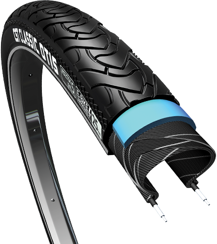 Buitenband CST Otis 3  28 x 1 ½"  / 40-635mm anti-lek - zwart met reflectie