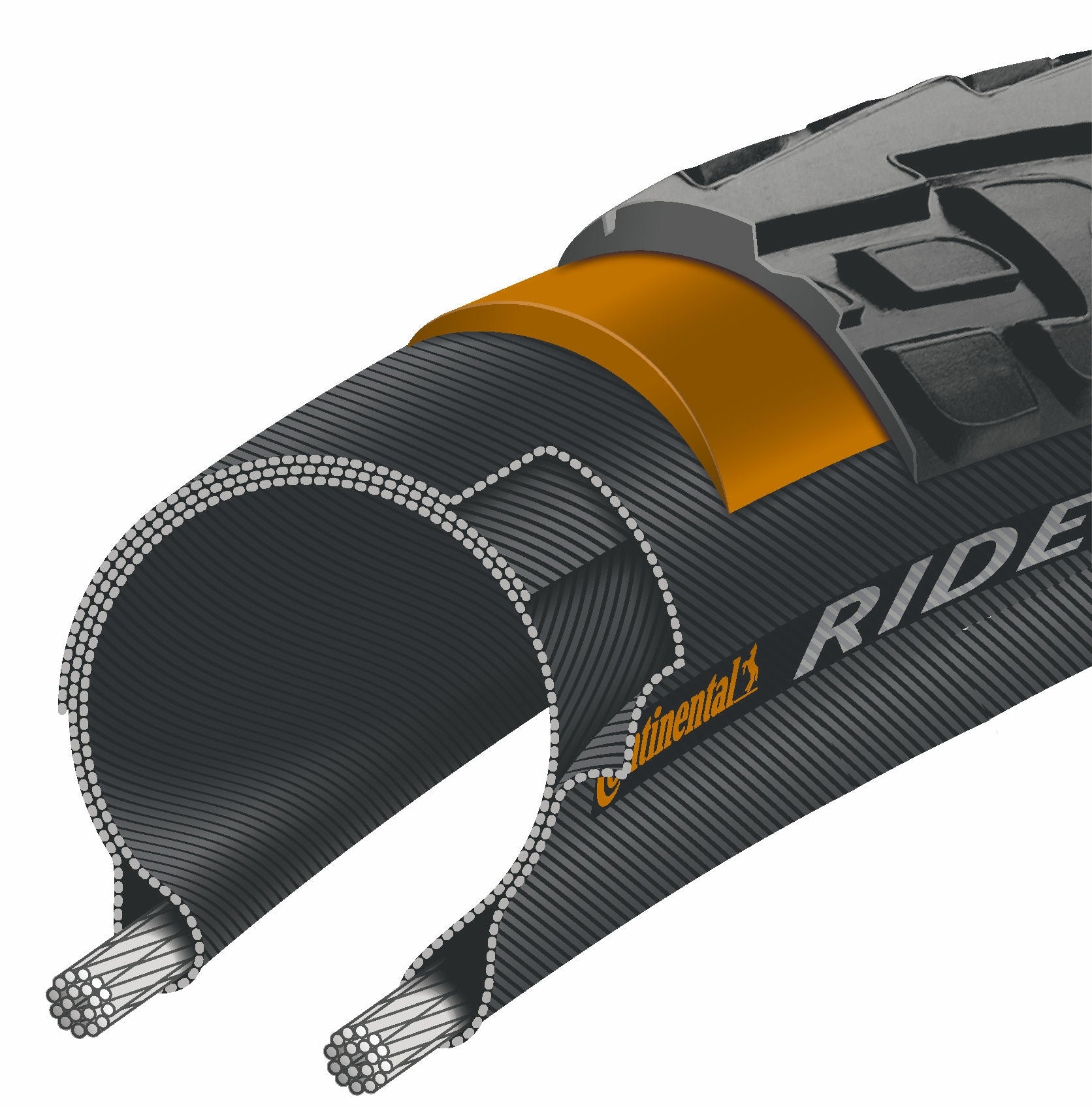 Buitenband Continental Ride Tour 24 x 1.75" / 47-507 - zwart