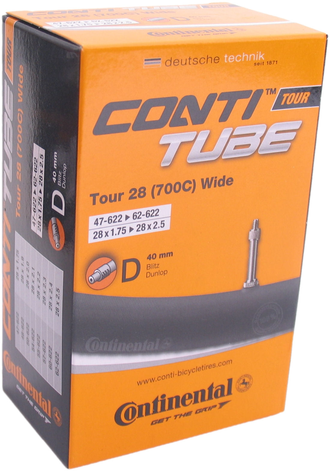 Binnenband Continental  28" Tour Wide 47-622 - >62-622 - DV40mm ventiel