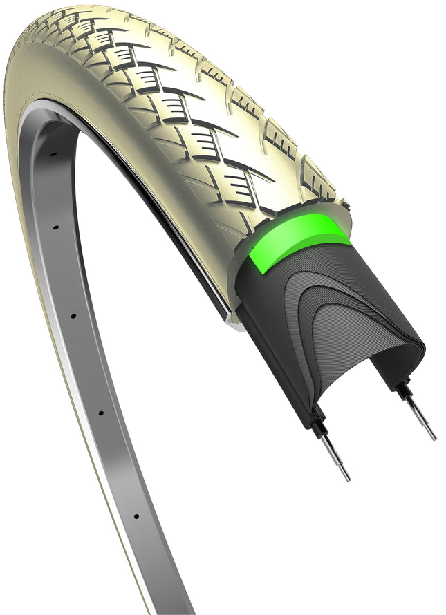 Buitenband Edge Metro Elite Protect 28 x 1.75" / 47-622 mm  - creme met reflectie