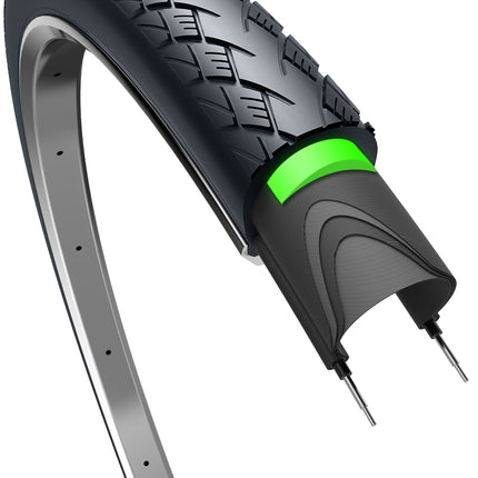 Buitenband Edge Metro Elite Protect 28 x 1.75" / 47-622 mm voor Speedpedelec tot max 50 km/u - zwart met reflectie