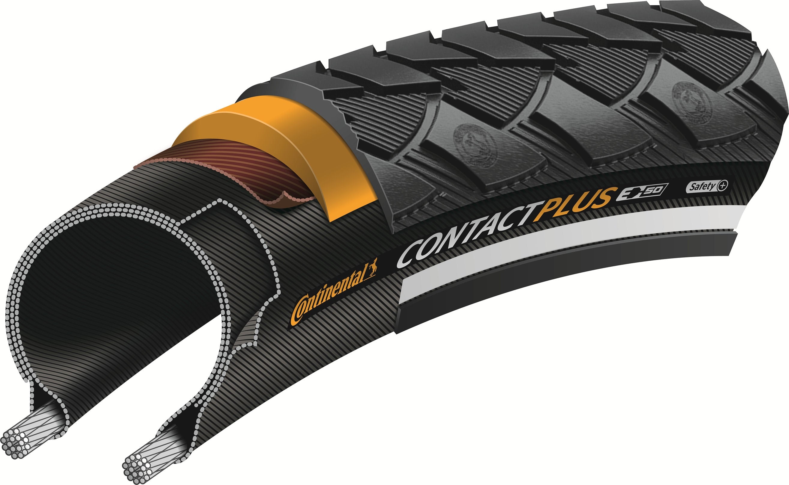 Buitenband Continental Contact Plus Reflex 28 x 1.40" / 37-622mm - zwart met reflectie