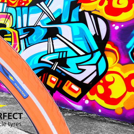 Buitenband Dutch Perfect 28 x 1.40" / 40-622mm anti-lek - orange met reflectie