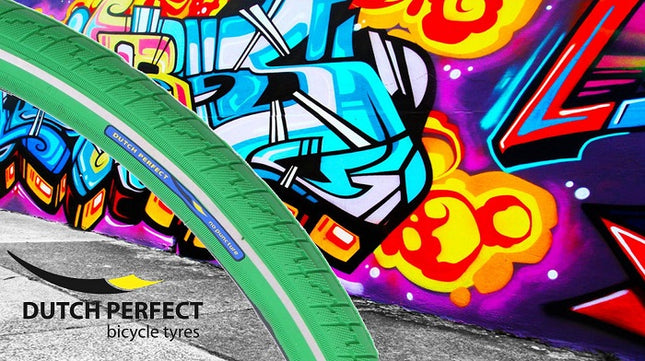 Buitenband Dutch Perfect 28 x 1 ½" / 40-635 no puncture - groen met reflectie