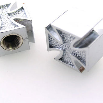 Ventieldop set 2x kruis zilver