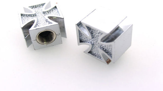 Ventieldop set 2x kruis zilver
