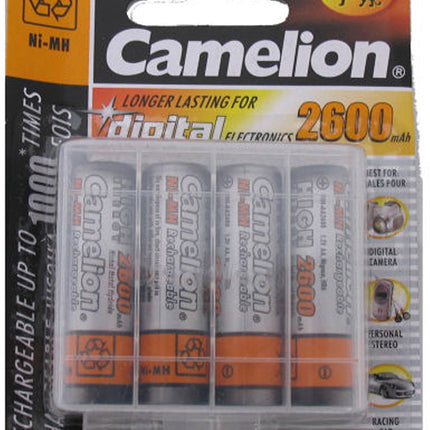 Batterij Camelion oplaadbaar AA / LR06 NimH 1,5V - 2600 mAh (4 stuks)