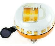Fietsbel Ding-Dong Widek Emoticon Beer Mug ø80mm - geel/wit (op kaart)
