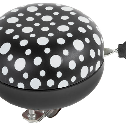 Fietsbel Ding-Dong M-Wave ø80mm - black with white fluorescent dots