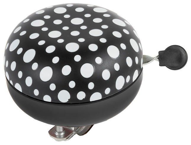 Bicycle bell Ding-Dong M-Wave ø80mm - black with white fluorescent dots