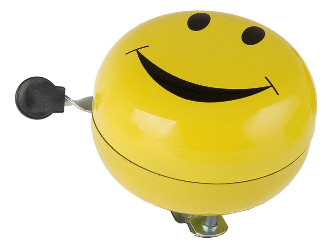 Fietsbel Ding-Dong M-Wave ø80mm - smiley yellow