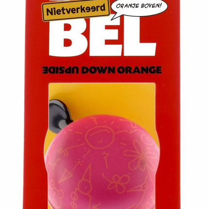 Fietsbel Ding-Dong NietVerkeerd Upside Down ø60mm - mat rood