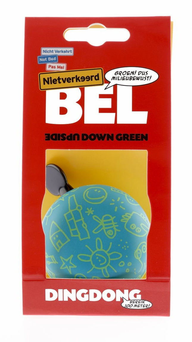 Fietsbel Ding-Dong NietVerkeerd Upside Down ø60mm - mat groen - afbeelding 2