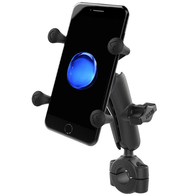 X-grip smartphone stuurmontage RAM Mounts met standaard arm tot ø25,4 mm